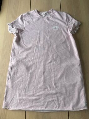 Roots Pink Terry T-Shirt Dress ladies size large Roots sweatshirt dress pink
